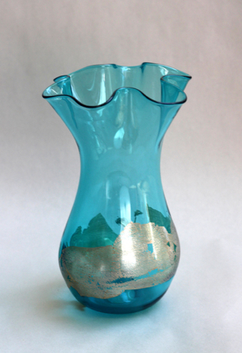 DB-794 Vase - Teal Silver Leaf $48 at Hunter Wolff Gallery